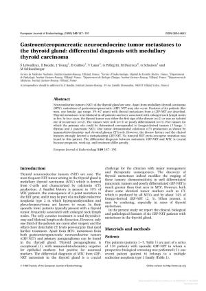 Differential Diagnosis with Medullary Thyroid Carcinoma
