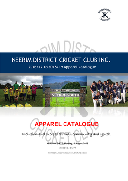 2016 NDCC Apparel Catalogue