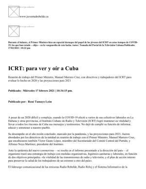 ICRT: Para Ver Y Oír a Cuba