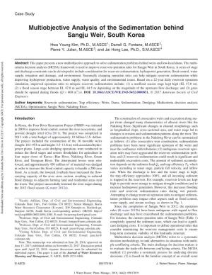 Multiobjective Analysis of the Sedimentation Behind Sangju Weir, South Korea