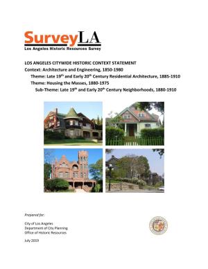 Late 19Th and Early 20Th Century Residential Architecture, 1885-1910