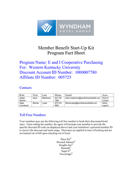 Member Benefit Start-Up Kit Program Fact Sheet