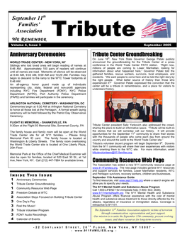 Tribute Volume 4, Issue 3 September 2005