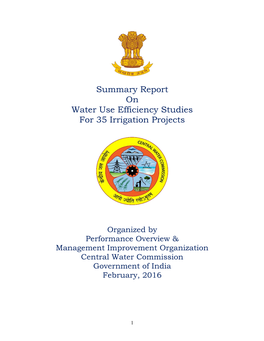 Summary Report on Water Use Efficiency Studies for 35 Irrigation Projects
