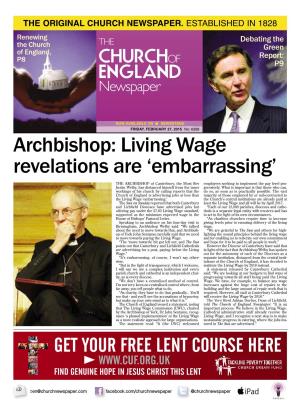 Archbishop: Living Wage Revelations Are ‘Embarrassing’
