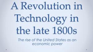 A Revolution in Technology