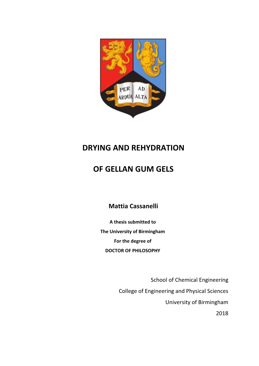 Drying and Rehydration of Gellan Gum Gels