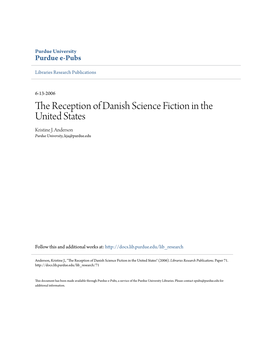 The Reception of Danish Science Fiction in the United States Kristine J