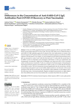 Differences in the Concentration of Anti-SARS-Cov-2 Igg Antibodies Post-COVID-19 Recovery Or Post-Vaccination