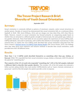 The Trevor Project Research Brief: Diversity of Youth Sexual Orientation