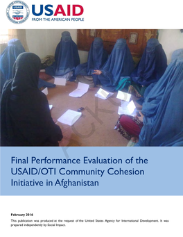 USAID/OTI Afghanistan CCI Final Evaluation Report Ii