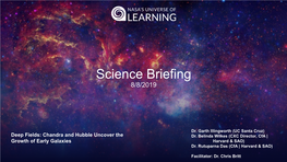 Science Briefing 8/8/2019