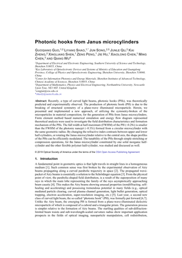 Photonic Hooks from Janus Microcylinders