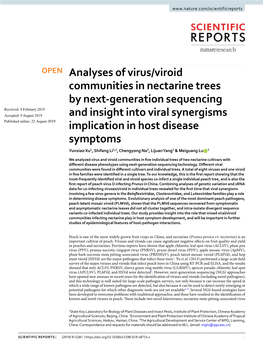 Analyses of Virus/Viroid Communities in Nectarine Trees by Next