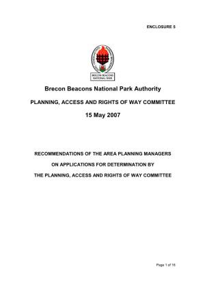 Brecon Beacons National Park Authority 15 May 2007