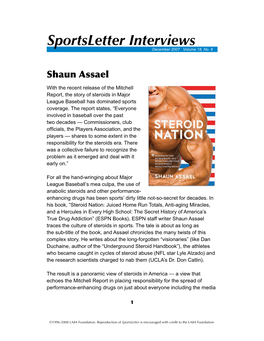 Sportsletter Interview: Shaun Assael