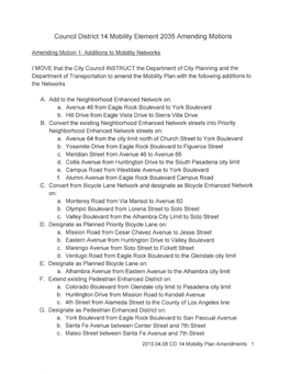 Council District 14 Mobility Element 2035 Amending Motions