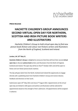 Hachette Children's Group to Hold Virtual Open Day to Find New Picture
