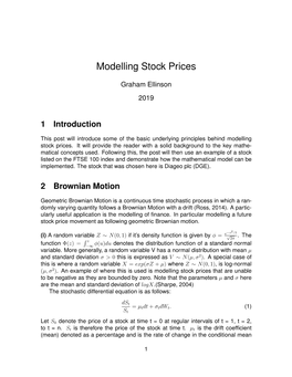 Modelling Stock Prices