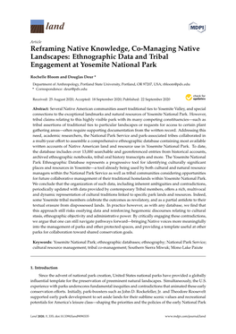 Ethnographic Data and Tribal Engagement at Yosemite National Park