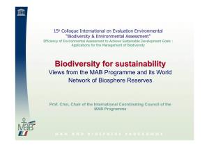 Biodiversity for Sustainability