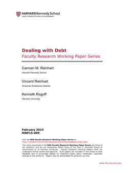 Dealing with Debt Faculty Research Working Paper Series