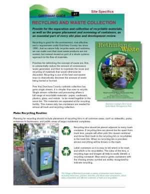 Greenway Guide: Recycling and Waste Collection
