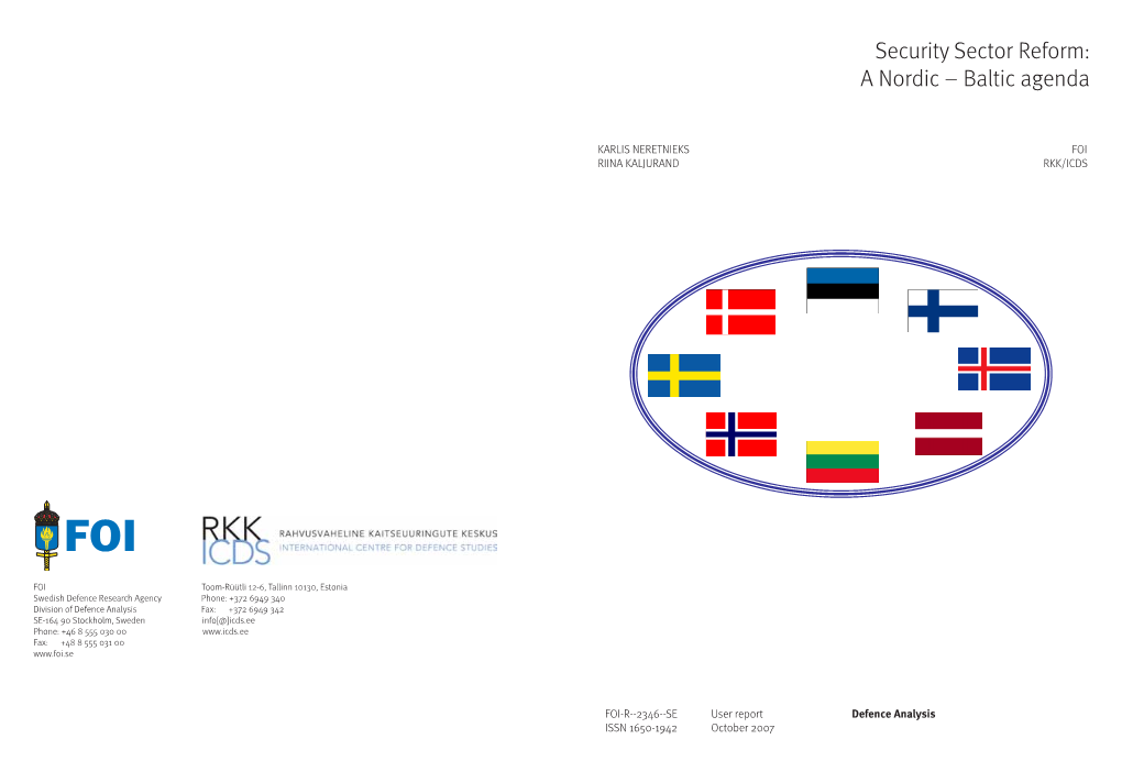 Security Sector Reform: a Nordic – Baltic Agenda