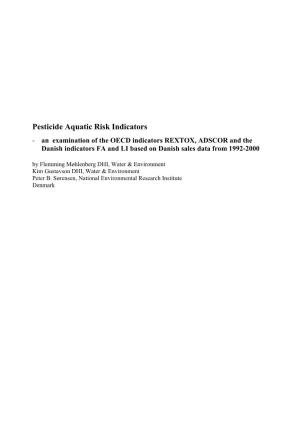 Pesticide Aquatic Risk Indicators