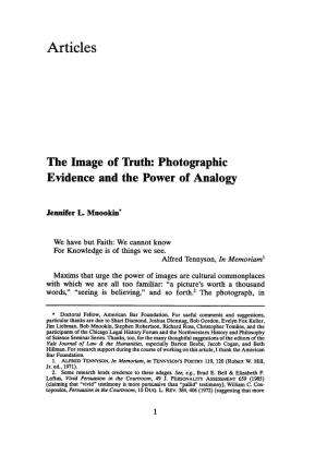 The Image of Truth: Photographic Evidence and the Power of Analogy