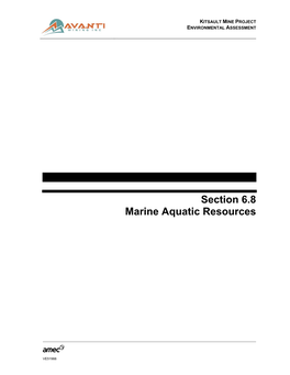 Section 6.8 Marine Aquatic Resources