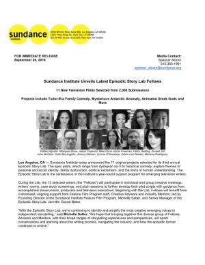 Sundance Institute Unveils Latest Episodic Story Lab Fellows