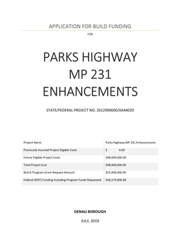 Parks Highway Mp 231 Enhancements