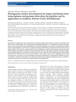 Phylogenetic Marker Development for Target Enrichment from Transcriptome and Genome Skim Data