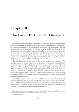 Chapter 3 the Basic OLG Model: Diamond