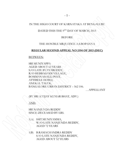 In the High Court of Karnataka at Bengaluru Dated This the 9Th Day of March, 2015 Before the Hon'ble Mr.Justice A.S.Bopanna Re