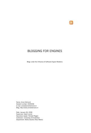Blogging for Engines
