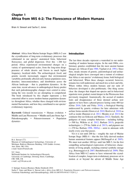 Africa from MIS 6-2: the Florescence of Modern Humans