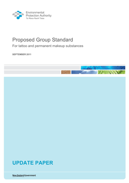 Proposed Group Standard UPDATE PAPER