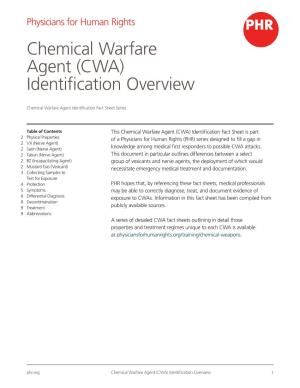 Chemical Warfare Agent (CWA) Identification Overview