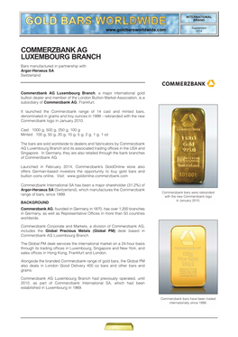 Commerzbank Ag Luxembourg Branch