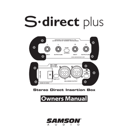 Download the S-Direct Plus User Manual in PDF Format