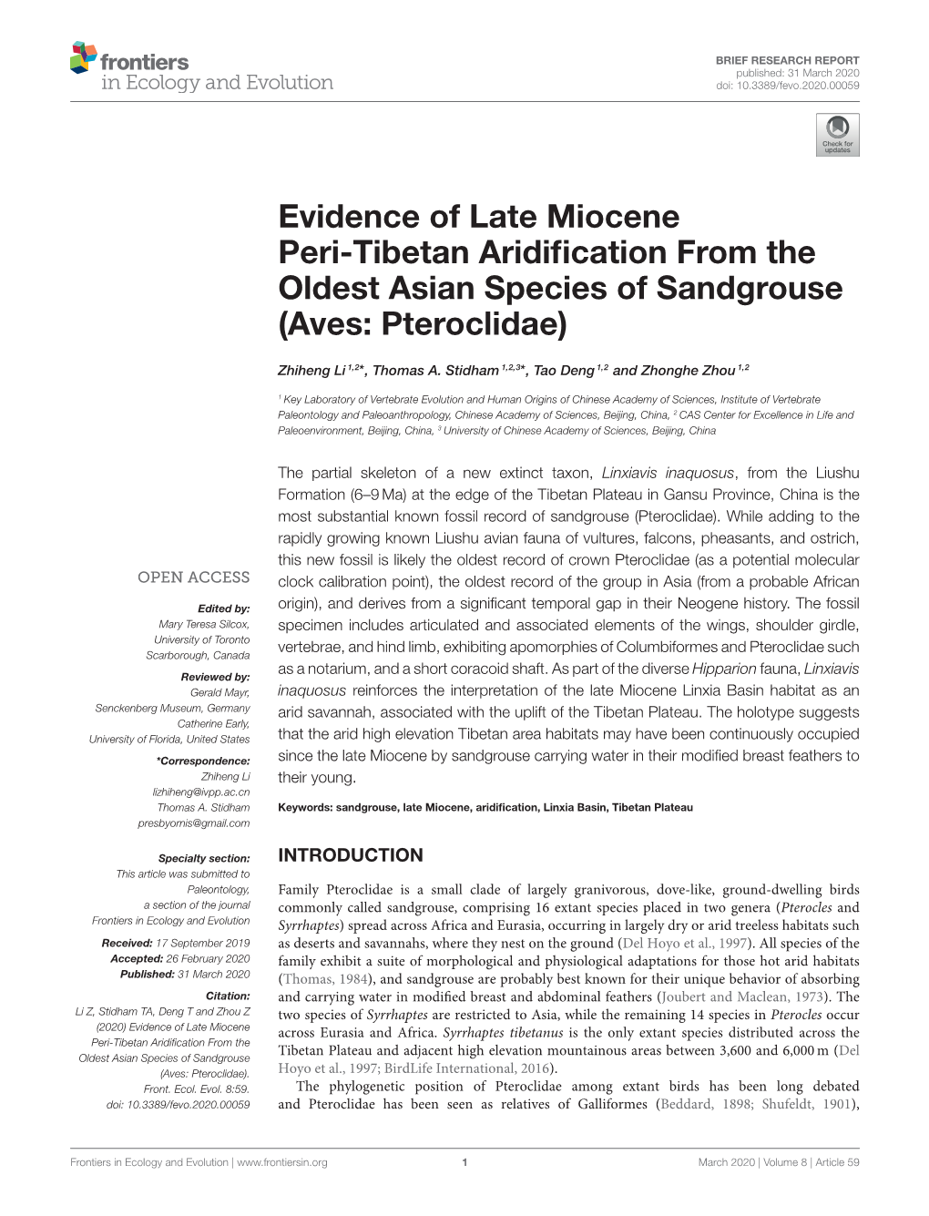 Evidence of Late Miocene Peri-Tibetan Aridification from The