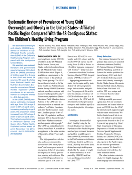 Systematic Review of Prevalence of Young Child Overweight And