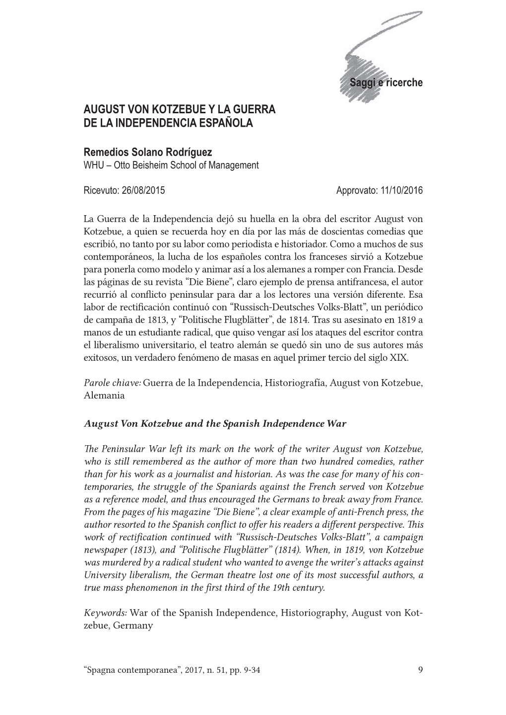 August Von Kotzebue Y La Guerra De La Independencia Española