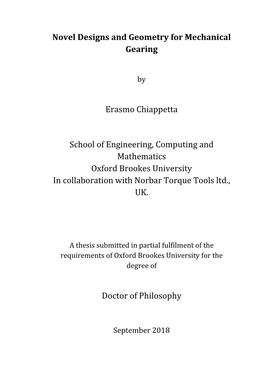 Novel Designs and Geometry for Mechanical Gearing