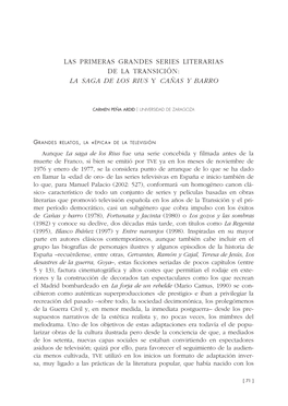 Las Primeras Grandes Series Literarias De La Transición: La Saga De Los Rius Y Cañas Y Barro