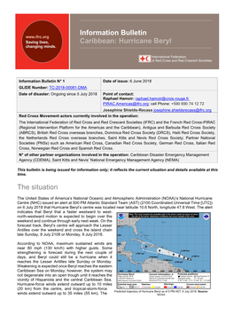 The Situation Information Bulletin Caribbean: Hurricane Beryl