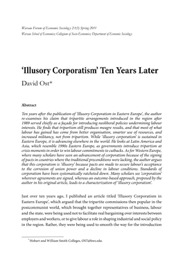 'Illusory Corporatism' Ten Years Later