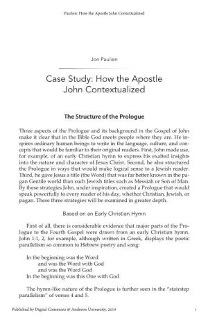 Case Study: How the Apostle John Contextualized